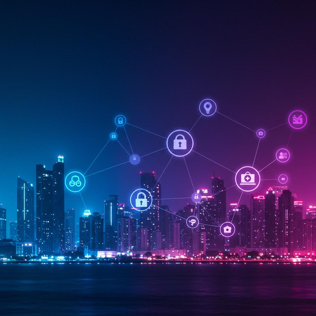 스마트시티 보안 네트워크를 연결하는 루믹스솔루션 이미지